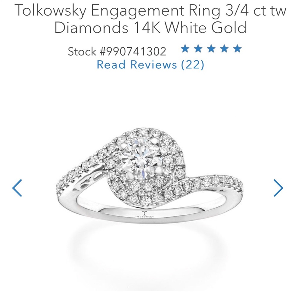 Tolkowsky 14K white gold engagement ring